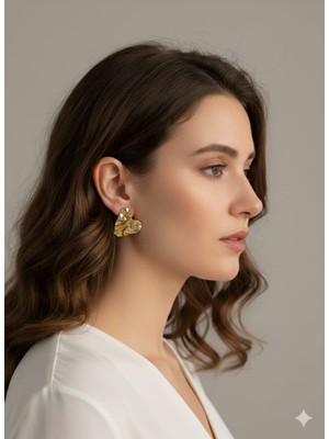 Akfecan Çelik Kalp Model Küpe