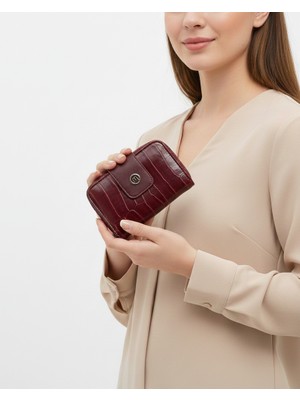 BSR Luisant Kadın Timsah Desenli Küçük Boy Kartlık Şık Cüzdan