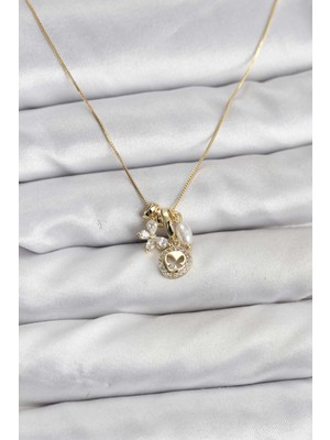 Style Of Carmen Gold Renk Pirinç Minimal Kelebek Charmlı Kadın Kolye