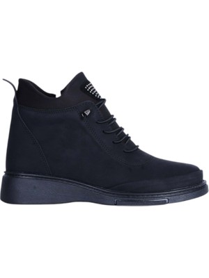 Moda Ayakkabı Estelle 840 Siyah Kaucuk Kadın Bot Ayakkabı