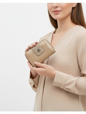 BSR Luisant Kadın Timsah Desenli Küçük Boy Kartlık Şık Cüzdan