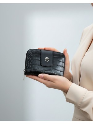 BSR Luisant Kadın Timsah Desenli Küçük Boy Kartlık Şık Cüzdan