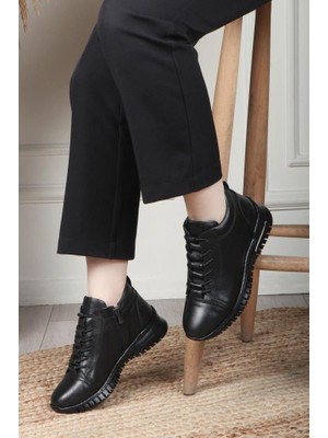 Pepita 9949 Ortopedik Yumuşak Bilek Boy Deri Kadın Bot