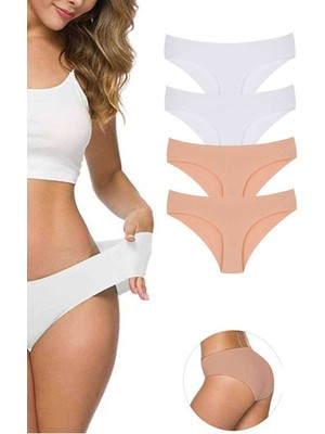 Leopardess 4 Adet Kadın Dikişsiz Lazer Kesim Esnek İz yapmayan Külot