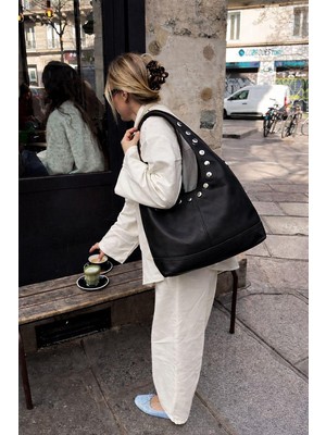 Volare Bags Zımba Detaylı Yumuşak Deri Omuz Çantası