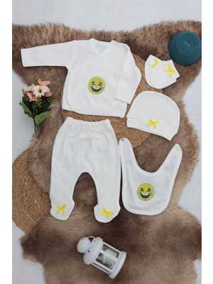 Sema Baby 5 Parça Gülen Surat Hastane Çıkışı Zıbın Seti 0-3 Ay