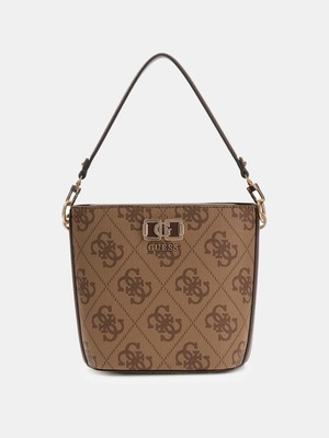 Guess Karnilla Logolu Büzgülü Kadın Kahverengi El Çantası HWOS9901010-LGW