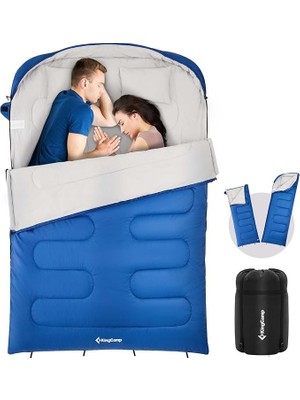 Sevimle Store Yetişkinler Için Çift Kişilik Uyku Tulumu, Xl Büyük ve Uzun Uyku Tulumu Kamp Sırt Çantası Için 2 Yastık, Su Geçirmez, 2 Kişilik Queen Boy, Hafif Sıcak ve Soğuk Kamp Ekipmanları