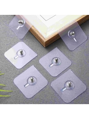 Sevimle Store Yapışkanlı Vida Şeffaf Duvara Monte Vida Kancaları, Iz Bırakmayan Asma Çivi Kancaları Tutucular Vidalar, Banyo Mutfak Oturma Odası Için Dekoratif Tablolar Asmak Için Şeffaf Vida Duvar Çivisi(4 Adet)