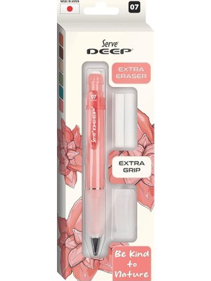 Sevimle Store Deep Versatil Kalem 07MM- Toprak Tonları - Yedekli Set (Grip ve Silgi) Mercan