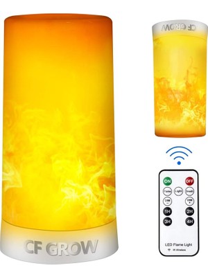 Sevimle Store LED Alev Efektli Işık, USB Şarj Edilebilir Dış Mekan Alev Masa Lambası Su Geçirmez Kısılabilir 4 Mod, Yerçekimi Algılama Etkisi ile Alev Lambası Ir Kablosuz Uzaktan Kumanda ve Zamanlayıcı,