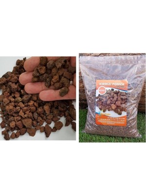 Sevimle Store Pomza 5 Litre 3-8 mm Kırmızı Pomza Taşı Lav Taşı Volkanik Ponza