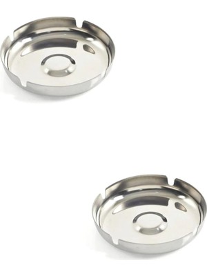 Sevimle Store Adet Paslanmaz Çelik Parlak Ince Açık Yuvarlak Model Küllük Dekoratif Kül Tablası 10 cm Küllük