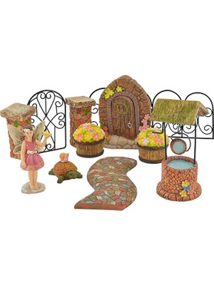 Sevimle Store Garden Products Pebble Lane Peri Bahçesi Seti, Poliresin, 11 Parça