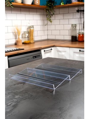 Sevimle Store Home 2 Adet Kaydırmaz Pedli Şeffaf Stand Baharatlık Standı Çekmece Içi Düzenleyici Mh.ydk.plx2
