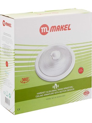 Sevimle Store 360° Hareket Algılamalı Tavan Armatürü, Beyaz