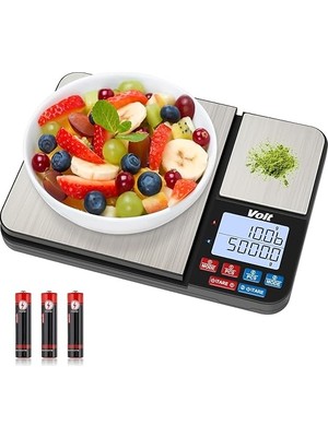 Sevimle Store SC21 Hassas Mutfak Terazisi-Lcd Ekranlı Dijital Tartı-Paslanmaz Çelik Mutfak Ölçüm Tartısı 10KG/0,5KG & 1G/0,01G