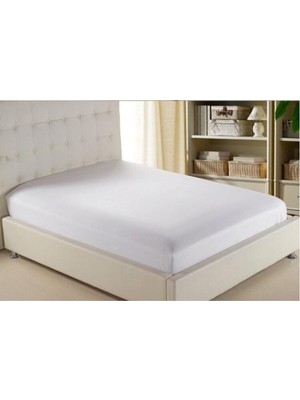 Sevimle Store Çift Kişilik Battal Boy Penye 180X200 Lastikli Çarşaf Beyaz