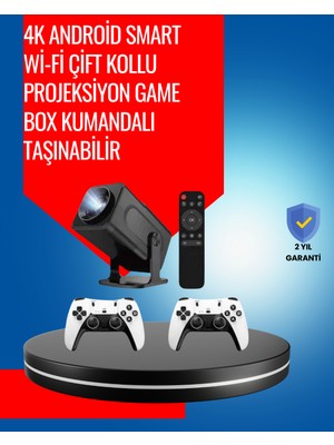 Tncline 1.5 kg Ağırlığında, 4500 Retro Oyunlu Multimedya Projektör (Tunçline)