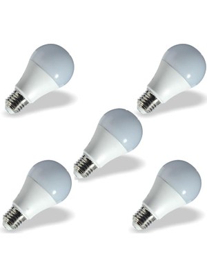 Sevimle Store 5 Adet 9,5W 3000K Günşığı LED A60 Ampul KES170