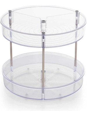 Sevimle Store M-E64-16 Elpida Iki Katlı Döner Raf, 20 x 23 Cm, Şeffaf