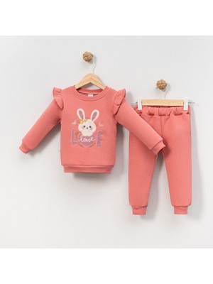 NEU KIDS Koyu Pembe Love Bunny Kız Çocuk Eşofman Takım