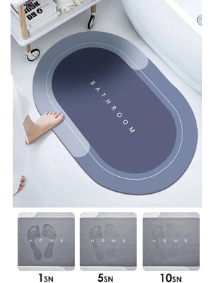 Sevimle Store Paspas Su Emici Banyo Paspası Kaymaz Tabanlı Abdest Paspası 3,5 mm 40X60CM