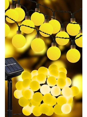 Sevimle Store Home Solar String Dış Mekan 50 LED 7 Metre Güneş Işığı Dış Mekan Su Geçirmez Kristal Küre Işıklar 8 Aydınlatma Modu, Dış Bahçe Avlu Ev Partisi Dekoru Için Güneş Enerjili Veranda Işıkları