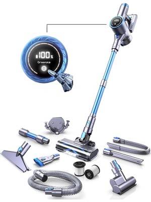 Sevimle Store GSC60 Akülü Elektrikli Süpürge 33KPA, 10'u 1 Arada Çok Aksesuarlı Süpürge, 40 Dakikaya Kadar Çalışma Süresi, Kontrol Ekranlı Ekran,yatak Fırçası Ile, Esnek Uzatma Hortumu, Büyük Toz Haznesi