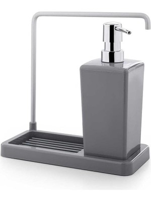 Sevimle Store Luna Mutfak Sıvı Sabunluk, 420 Ml, 21 x 10 x 20 Cm, Gri