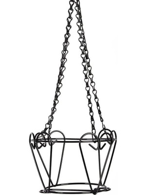 Sevimle Store Kanca Asılan Siyah Ferforje Çiçeklik Bahçe Balkon Çiçek Saksı Dekoratif Duvar Saksılık Askı