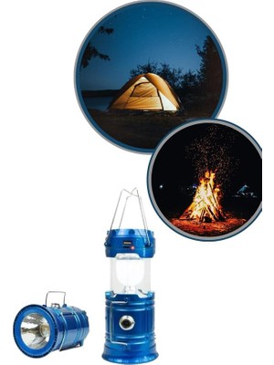 Lowell Home Büyük Boy Güneş Enerjili Kamp Feneri Işıldak Lamba USB Şarjlı - LO0029-6041A7