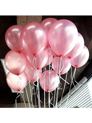 Sevimle Store Party Store Pembe Metalik Latex Balon 10 Adet