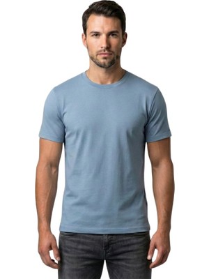 Trender  Süprem O Yaka Erkek T-Shirt 2020-1 Mavi