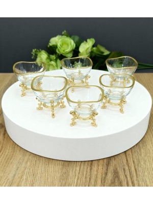 Çnr Home Collection 6' Lı Lüx Kahve Yanı Mini Lokumluk Şekerlik Sosluk