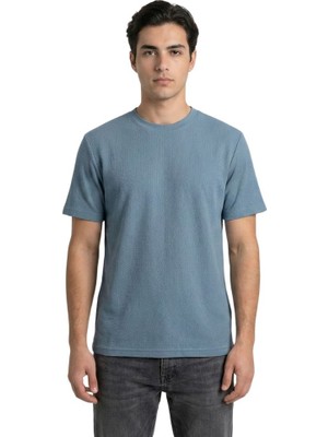 Trender O Yaka Amerikan Pike Erkek T-Shirt 2387 Saks Mavi