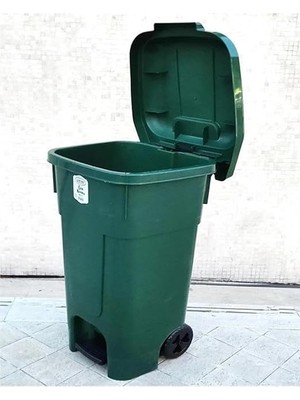 Sevimle Store Litre Kapasiteli Büyük Boy Pedallı Çöp Kovası Kapaklı ve Tekerlekli Çöp Konteyneri 60 Litre Çöp Konteyneri