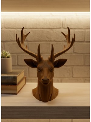 Lowell Home Kahverengi Geyik Biblo 23 cm Dekoratif Şık Tasarım - LO0029-605AO1
