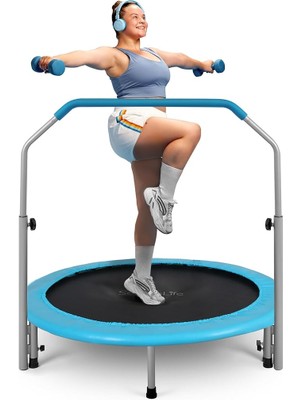 Sevimle Store Taşınabilir ve Katlanabilir Trambolin - 40 Inç Ayarlanabilir Küpeşte Sahip Ev Içi Mini Rebounder Fitness Vücut Egzersizi, Çocuklar Için Yaylı Güvenli - SLELT403