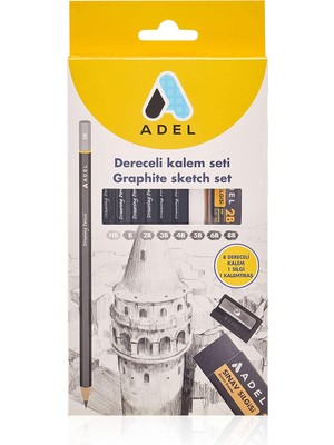 Sevimle Store Dereceli Kurşun Kalem Seti, 8’li, Hb-8b, Sınav Silgisi ve Kalemtıraş Hediyeli, Teknik Çizim ve Eskiz Için