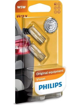 Sevimle Store T10 W5W Vision Park ve Iç Mekan Ampulü, 12V, 2'li Paket, Orijinal Sarı Renk 12961B2