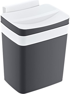Sevimle Store Soft Askılı Çöp Kutusu Antrasit 4 Lt - Antrasit, Çok Amaçlı Askılı Çöp Kutusu, Dolap Kapağı Askılı, Mutfak ve Banyo Için
