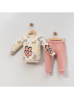 NEU KIDS Papatya Baskılı Kız Alt Üst Takım