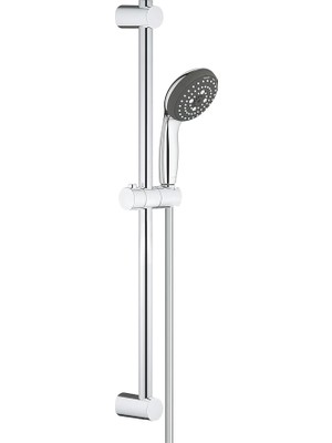 Sevimle Store Vitalio Start 100 Sürgülü Duş Seti, 600 mm Sürgülü Ray , 100MM El Duşu 3 Akışlı , 1750 mm Duş Hortumu, Kireç Önleyici Sistem, Duş Başlığı, Krom, 26032000