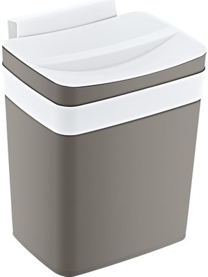Sevimle Store Soft Askılı Çöp Kutusu Terra 8,5 Lt - Bej, Çok Amaçlı Askılı Çöp Kutusu, Dolap Kapağı Askılı, Mutfak ve Banyo Için