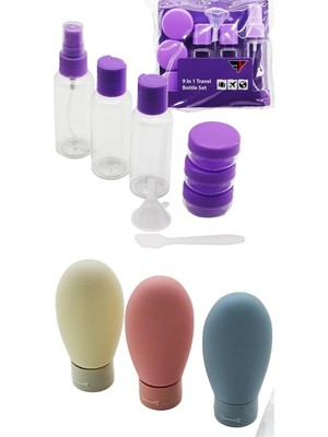 Sevimle Store 13 Parça Seyahat Şişe Seti – Parfüm, Şampuan, Krem, Losyon Için Uçak Uyumlu Taşınabilir Kaplar – Fermuarlı Pvc Çantalı & Hunili Spatulalı Valiz Düzenleyici Seyahat Şişesi Kiti