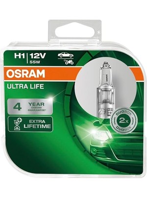 Sevimle Store H1 Ultra Life Far Ampulü, 12V 55W, 4 Yıl Garantili, 2'li Paket