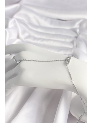 Pirinç Gümüş Renk Zirkon Taşlı Messika Model Kadın Şahmeran