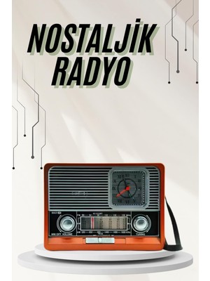 Lowell Home Saatli Fenerli Bluetooth Nostaljik Radyo Aux Sd USB Girişli Bluetooth Hoparlör - LO0029-5ZZY49