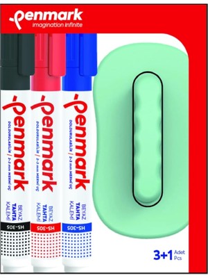 Sevimle Store Beyaz Tahta Kalemi 3'lü Set ve Silgi